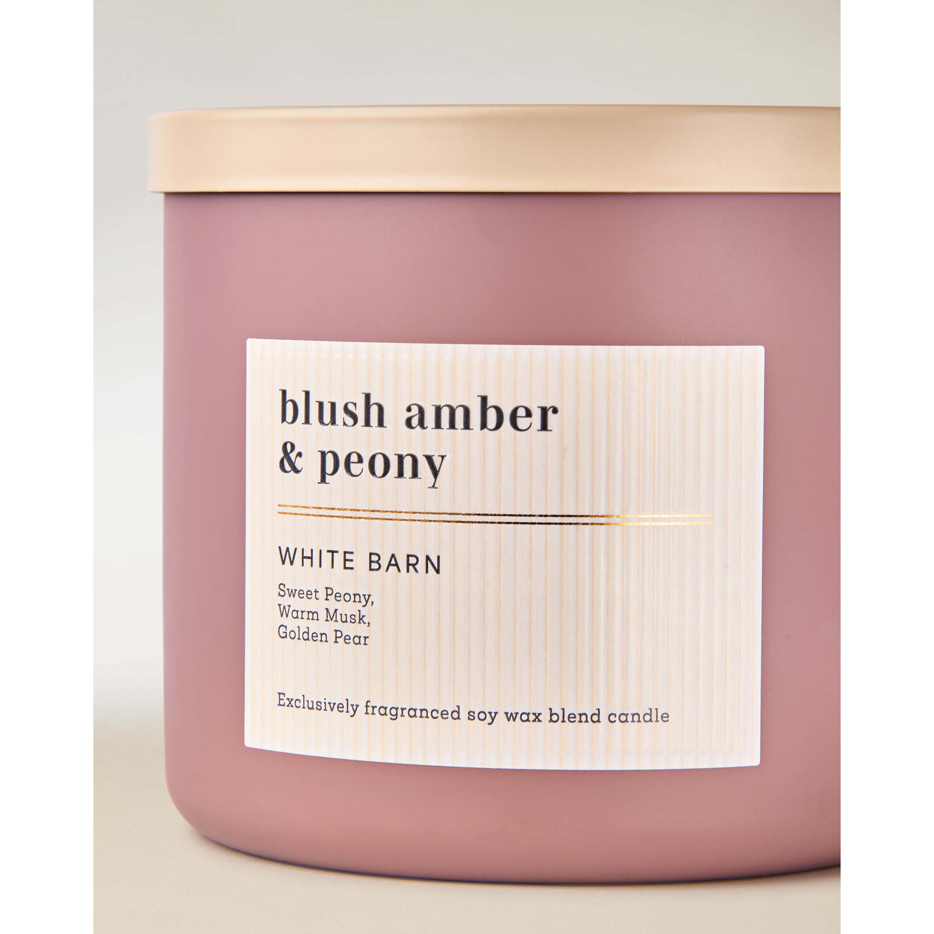 Blush Amber & Peony 3-Wick Candle - Image 2