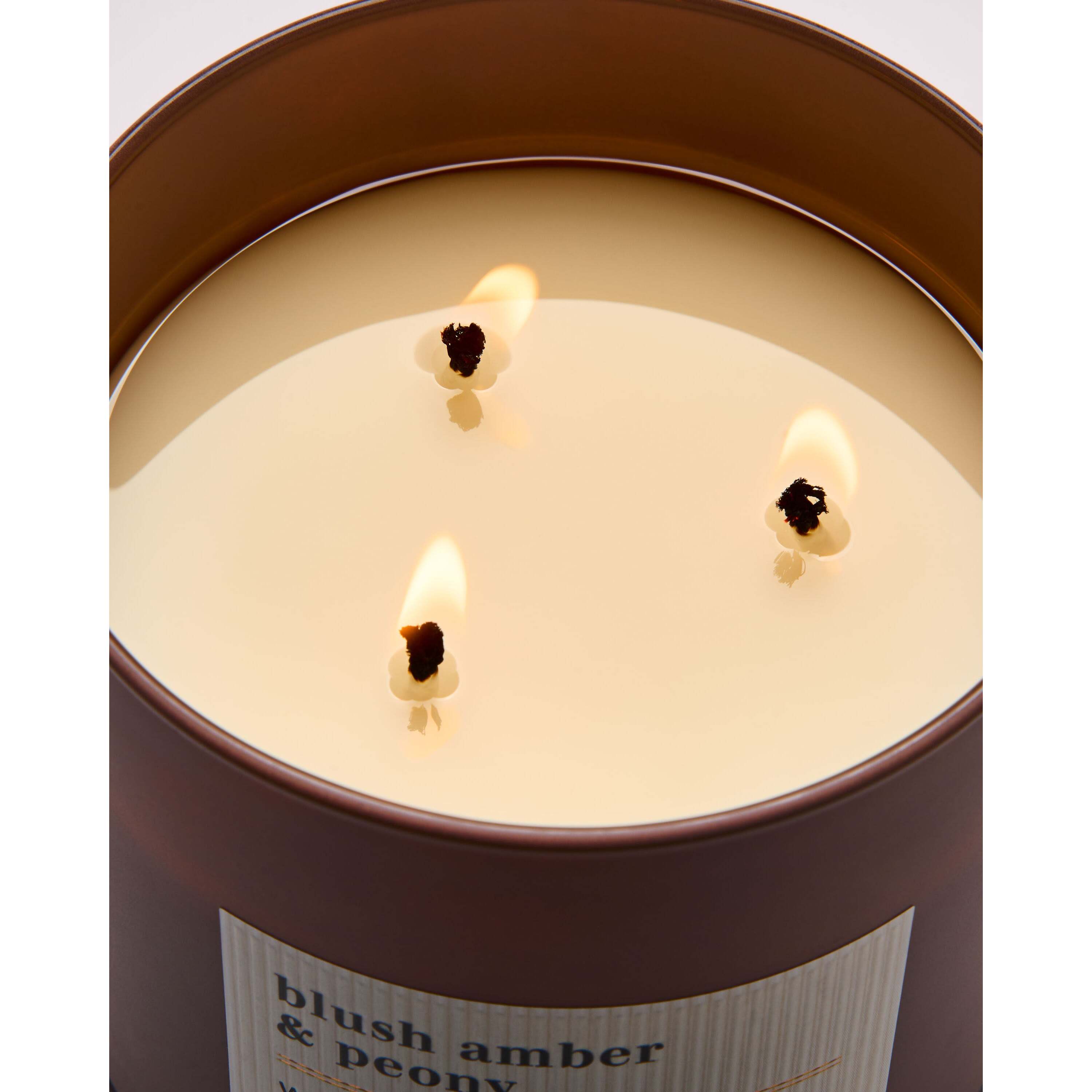 Blush Amber & Peony 3-Wick Candle - Image 5