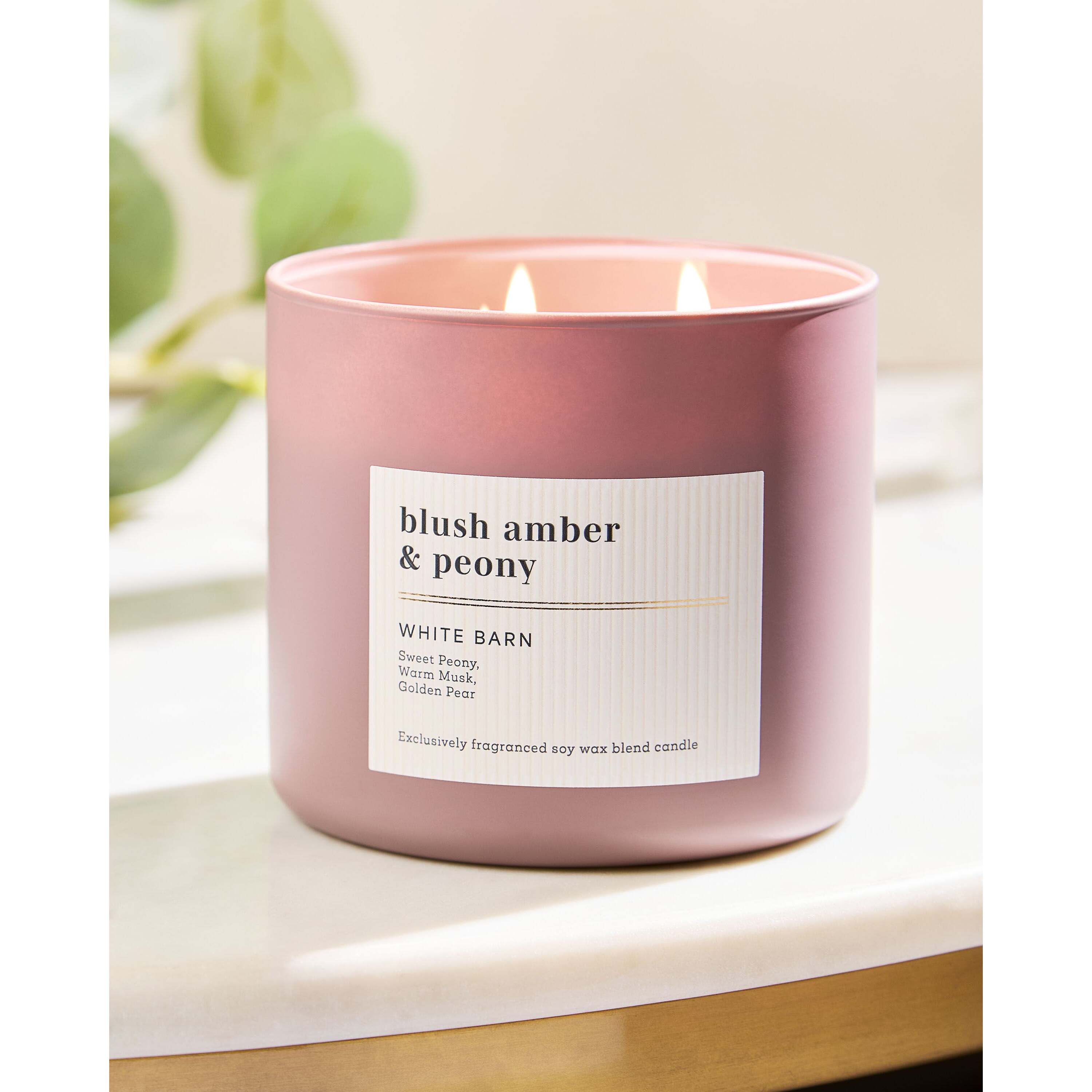 Blush Amber & Peony 3-Wick Candle - Image 6