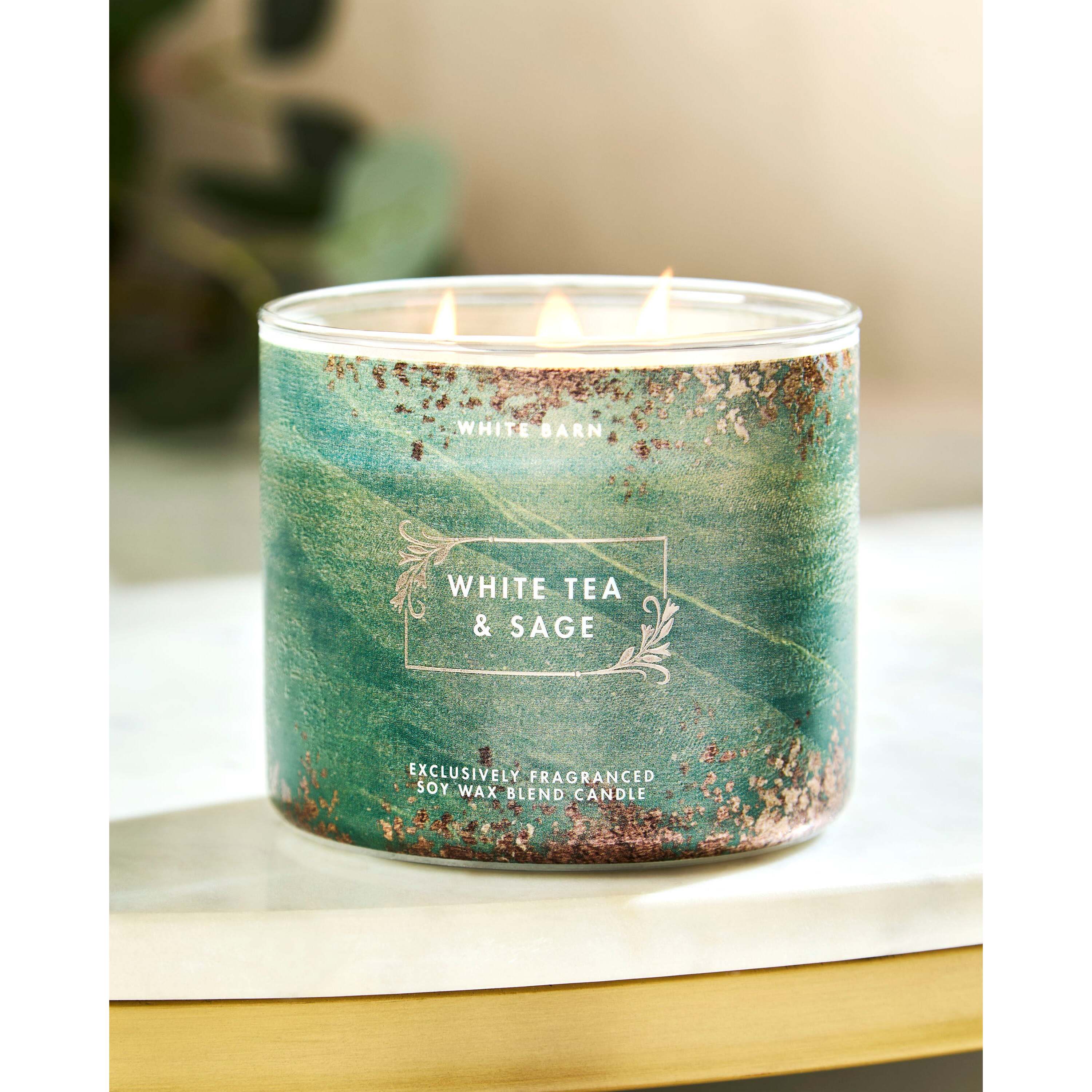 White Tea & Sage 3-Wick Candle - Image 6