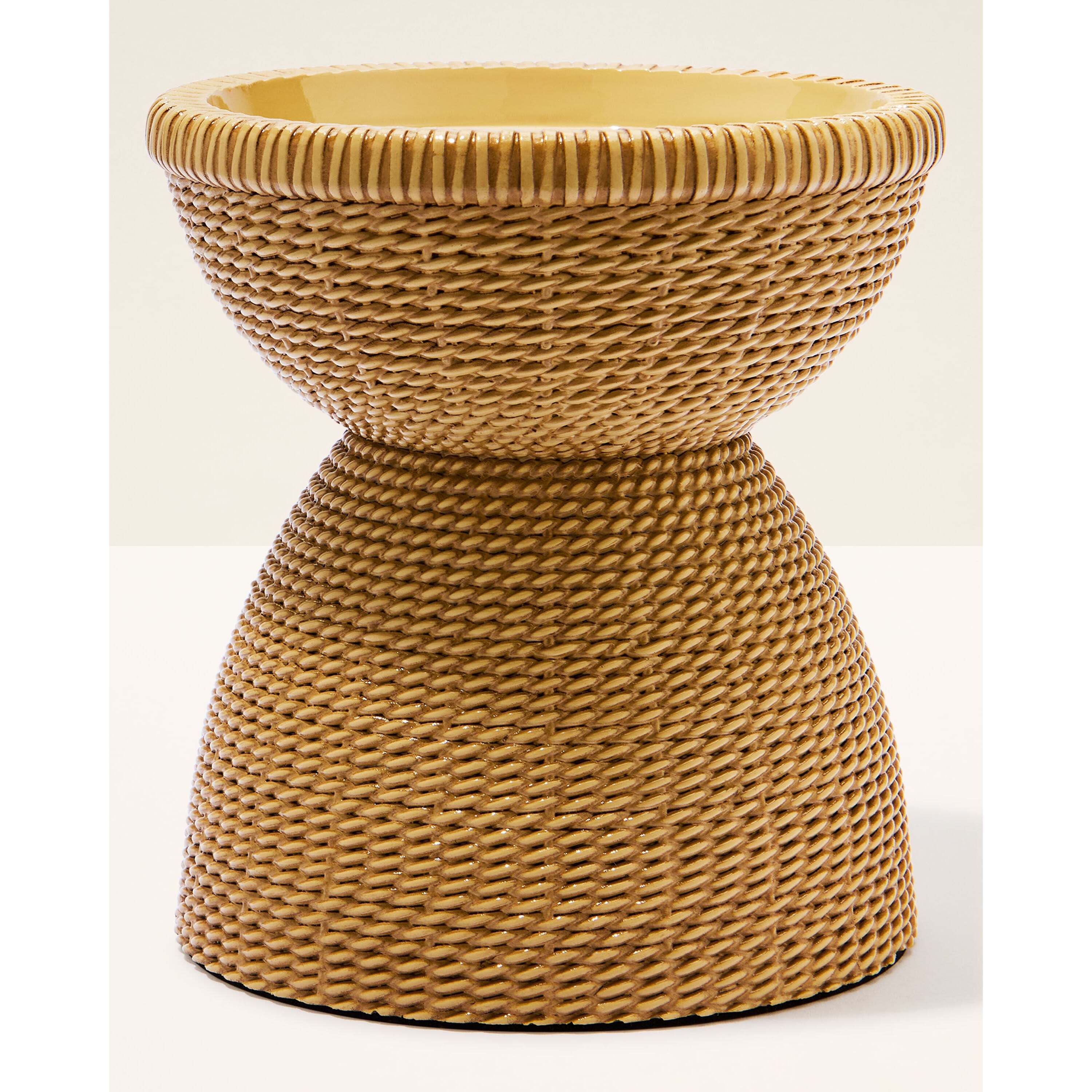 Woven Pedestal 3-Wick Candle Holder - Image 3
